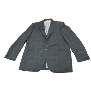 Vtg Clubman Blazer Sport Coat MCM Retro Plaid Disco Jacket Union Made Size 46